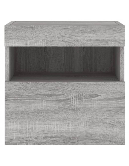 Mobili TV a Parete con Luci LED 2pz Grigio Sonoma 40x30x40 cm