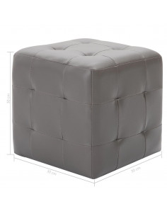 Pouf 2 pz Grigio 30x30x30 cm in Similpelle