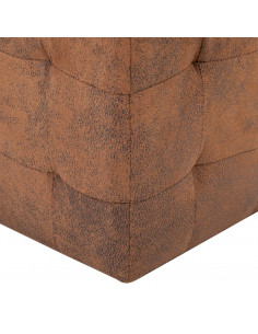 Pouf 2 pz Marrone 30x30x30 cm in Similpelle Scamosciata