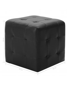 Pouf 2 pz Nero 30x30x30 cm in Similpelle