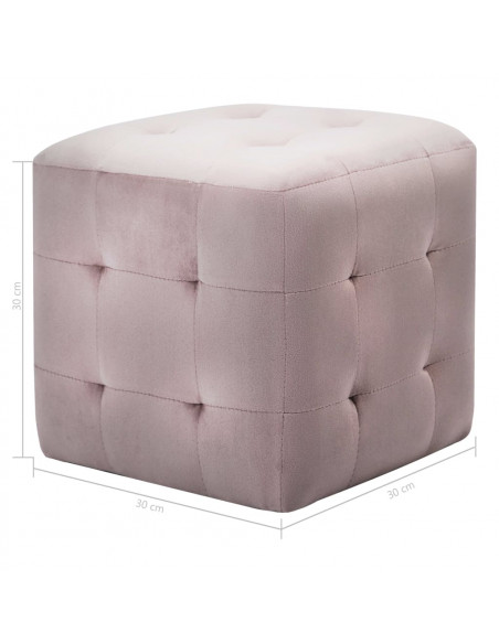 Pouf 2 pz Rosa 30x30x30 cm in Velluto