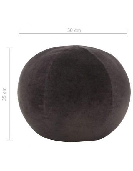 Pouf in Velluto di Cotone 50x35 cm Antracite