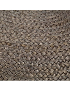 Pouf Lavorato a Mano Grigio Chiaro 45x30 cm in Juta