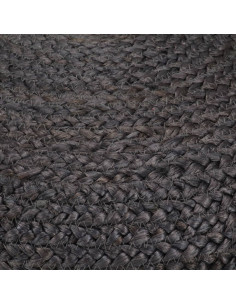 Pouf Lavorato a Mano Grigio Scuro 45x30 cm in Juta