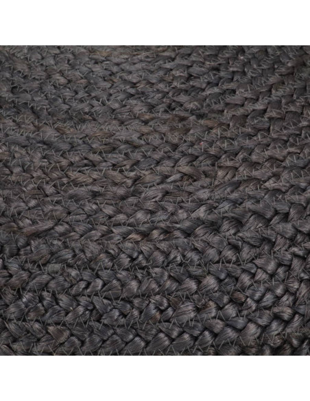 Pouf Lavorato a Mano Grigio Scuro 45x30 cm in Juta