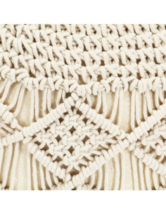 Pouf Lavorato a Mano in Macramé 45x30 cm in Cotone