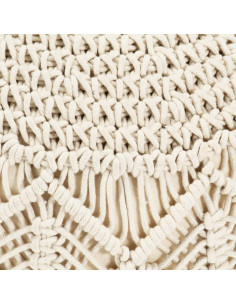 Pouf Lavorato a Mano in Macramé 45x30 cm in Cotone