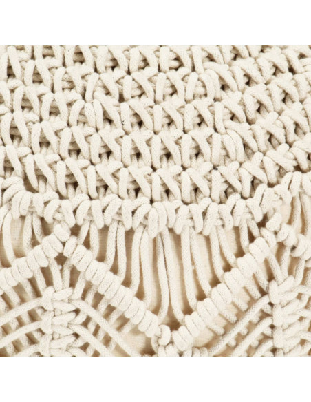 Pouf Lavorato a Mano in Macramé 45x30 cm in Cotone
