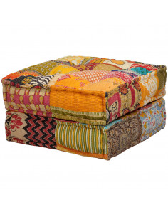 Pouf Modulare a 2 Posti in Tessuto Patchwork