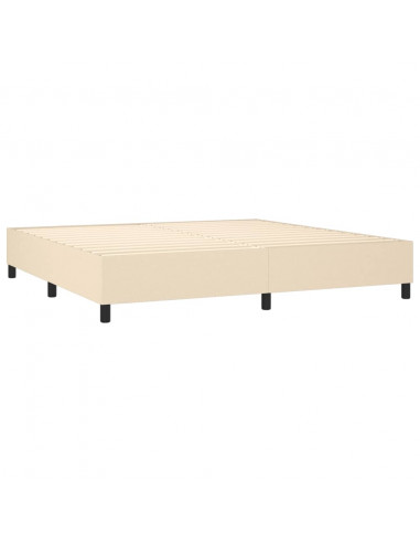 Letto a Molle Materasso e LED bianco 200x200cm in Tessuto