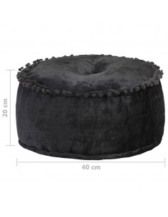 Pouf Rotondo in Velluto 40x20 cm Antracite