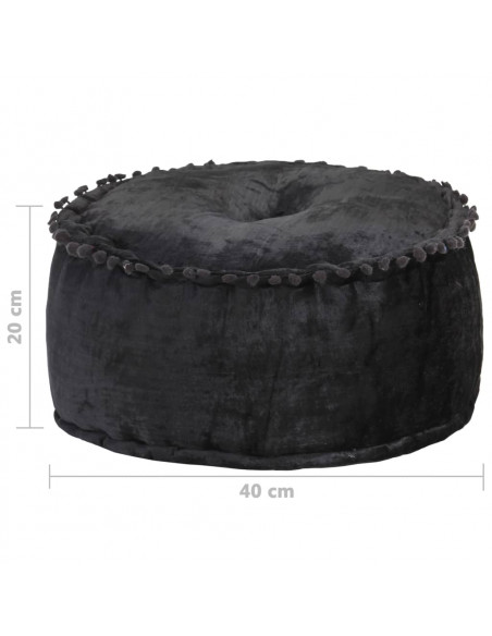 Pouf Rotondo in Velluto 40x20 cm Antracite