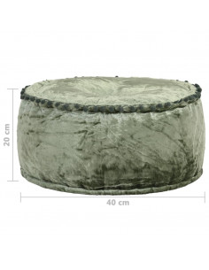Pouf Rotondo in Velluto 40x20 cm Verde