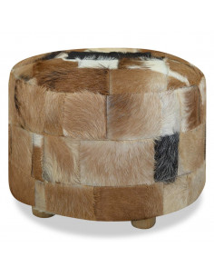 Pouf Rotondo in Vera Pelle 50x50x45 cm