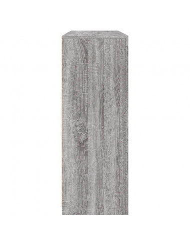 Credenze con Luci LED 3 pz Grigio Sonoma in Legno Multistrato