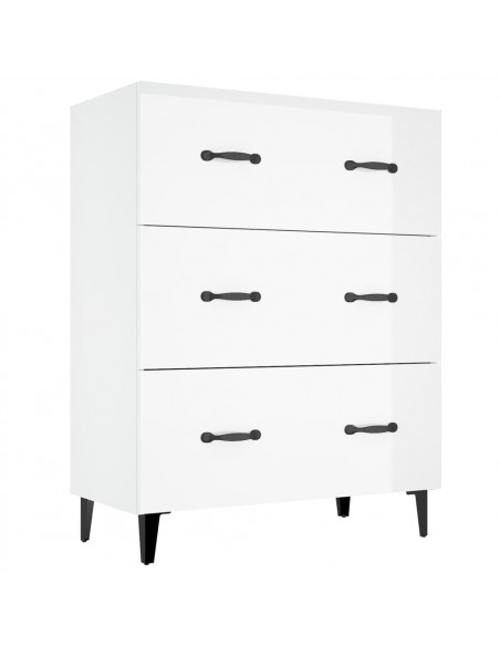 Credenza 69,5x34x90 cm in Legno Multistrato Bianco Lucido