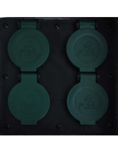 Presa da Esterno 4 Spine Resistente all'Acqua Poliresina Grigia