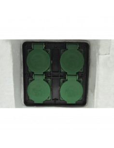 Presa Elettrica da Esterno 4 Spine Impermeabile Resina Bianca