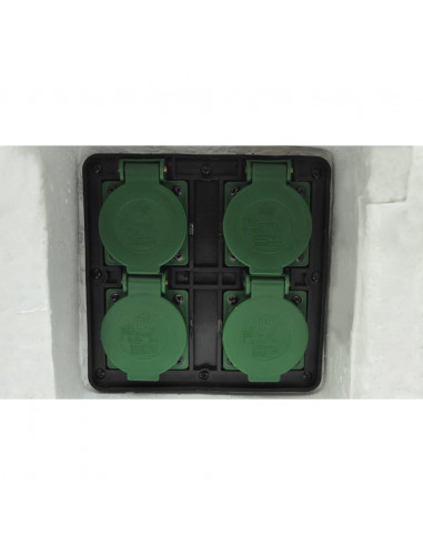 Presa Elettrica da Esterno 4 Spine Impermeabile Resina Bianca