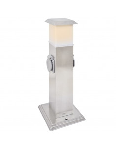 Presa Elettrica da Giardino a Pilastro Acciaio Inossidabile con Luce
