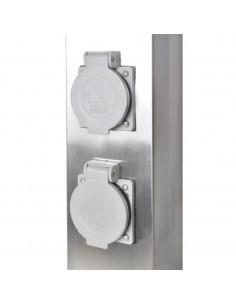 Presa Elettrica da Giardino a Pilastro in Acciaio Inossidabile