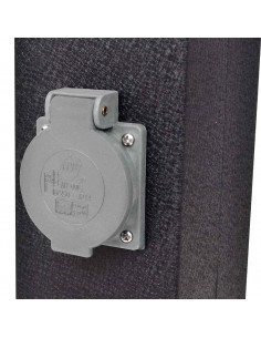 Presa Elettrica da Giardino a Pilastro Nera con Luce