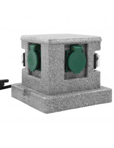 Presa Elettrica da Giardino con Sensore di Luce in Plastica