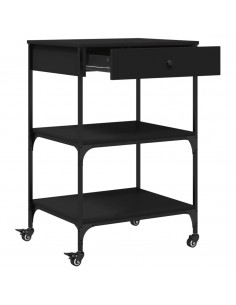 Carrello da Cucina Nero 60x48x89,5 cm in Legno Multistrato 2