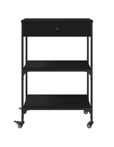 Carrello da Cucina Nero 60x48x89,5 cm in Legno Multistrato