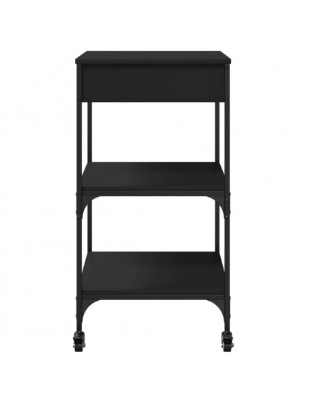Carrello da Cucina Nero 60x48x89,5 cm in Legno Multistrato