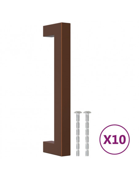 Maniglie per Mobili 10pz Bronzo 128mm in Acciaio Inox