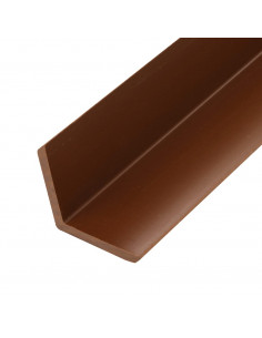 Profili Angolari per Bordi 5pz in WPC 170cm Marrone Chiaro