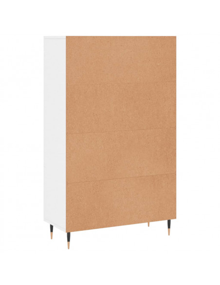 Credenza Bianco Lucido 69,5x31x115 cm in Legno Multistrato