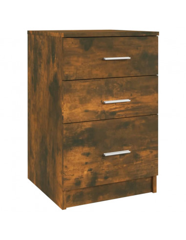 Comodino Rovere Fumo 40x40x63 cm in Legno Multistrato