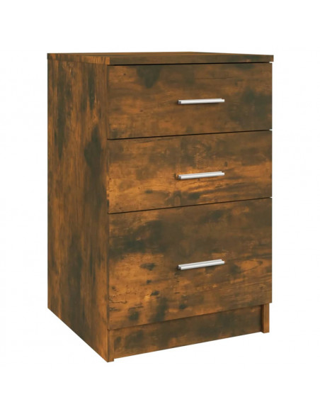 Comodino Rovere Fumo 40x40x63 cm in Legno Multistrato