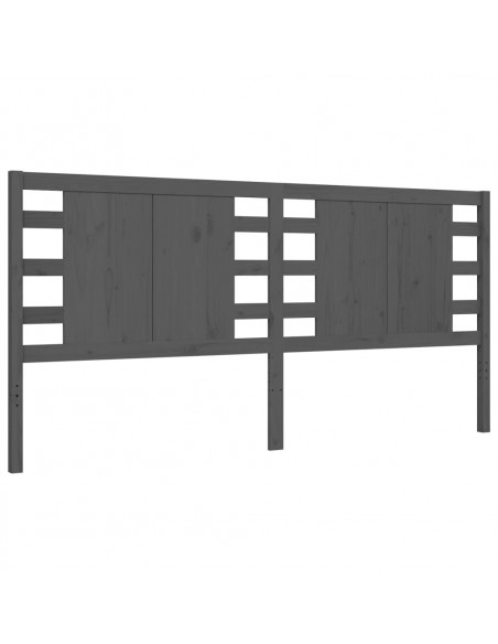 Giroletto con Testiera Grigio 200x200 cm in Legno Massello