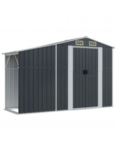 Capanno da Giardino Antracite 277x93x179cm in Acciaio Zincato 2