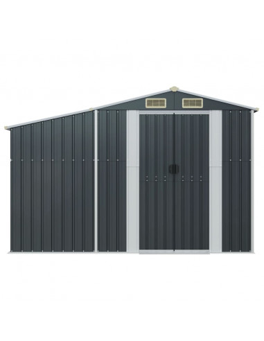 Capanno da Giardino Antracite 277x93x179cm in Acciaio Zincato