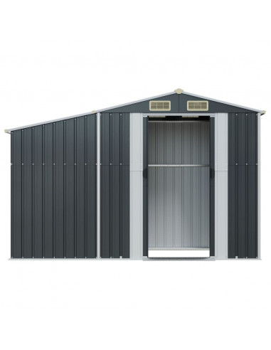 Capanno da Giardino Antracite 277x93x179cm in Acciaio Zincato