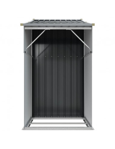 Capanno da Giardino Antracite 277x93x179cm in Acciaio Zincato