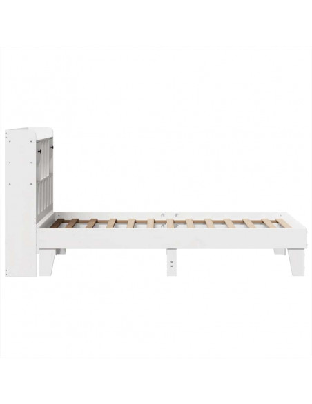 Letto senza Materasso Bianco 90x190 cm in Legno Massello Pino