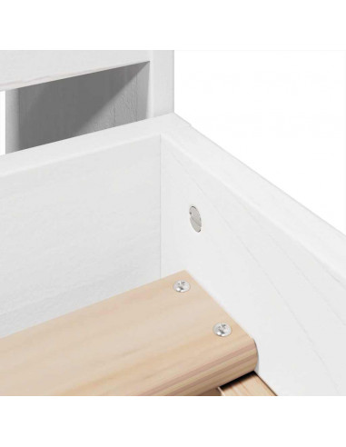 Letto senza Materasso Bianco 90x190 cm in Legno Massello Pino