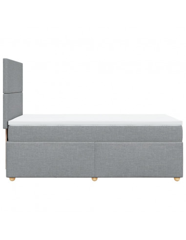 Giroletto a Molle con Materasso Grigio Chiaro 90x200 cm Tessuto