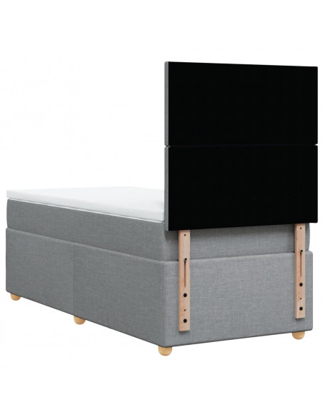 Giroletto a Molle con Materasso Grigio Chiaro 90x200 cm Tessuto