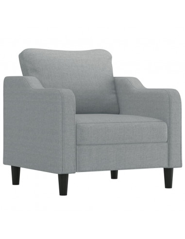 Poltrona con Poggiapiedi Grigio Chiaro 60 cm in Tessuto