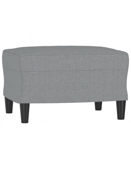 Poltrona con Poggiapiedi Grigio Chiaro 60 cm in Tessuto