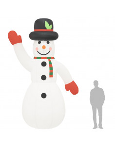 Pupazzo di Neve Natalizio Gonfiabile con LED 455 cm