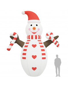 Pupazzo di Neve Natalizio Gonfiabile con LED 630 cm