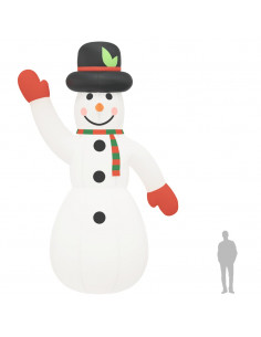 Pupazzo di Neve Natalizio Gonfiabile con LED 805 cm
