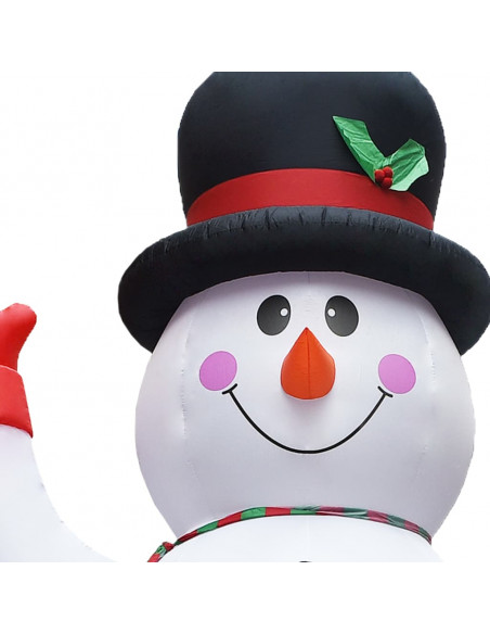 Pupazzo di Neve Natalizio Gonfiabile con LED IP44 600cm XXL